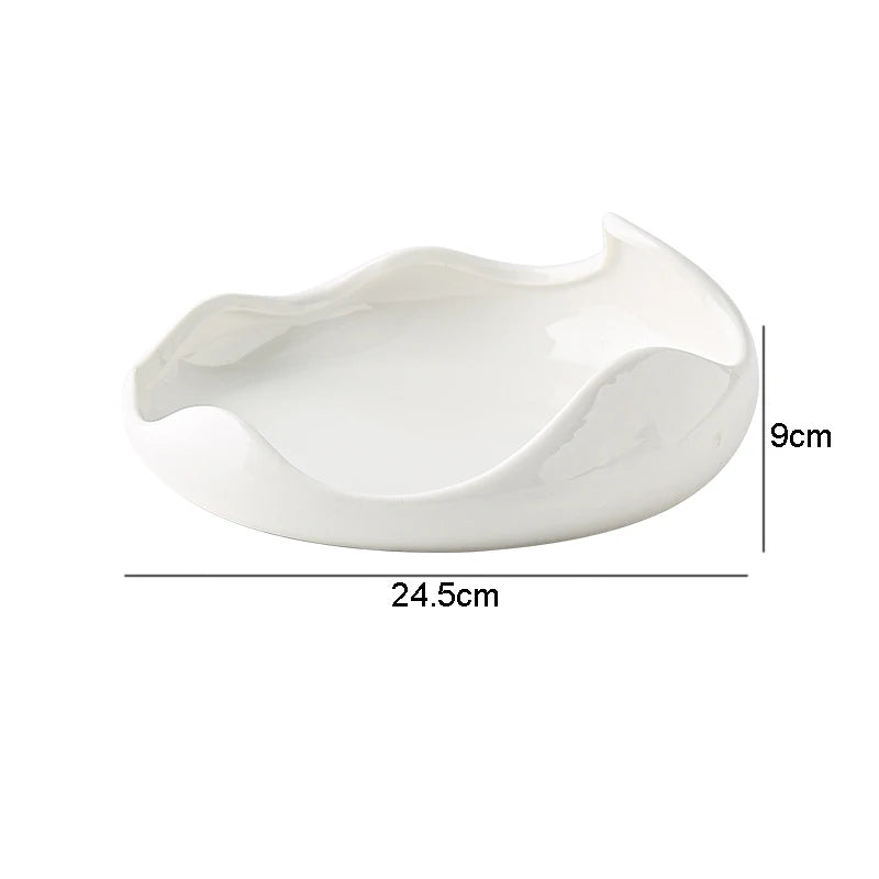Organic White Ceramic Sharing Plate