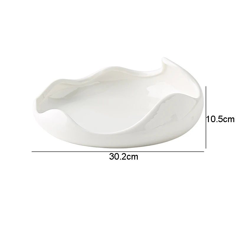 Organic White Ceramic Sharing Plate