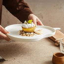 Pear Shaped White Ceramic Serving Plate