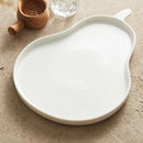 Pear Shaped White Ceramic Serving Plate