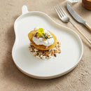 Pear Shaped White Ceramic Serving Plate