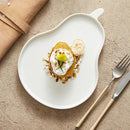 Pear Shaped White Ceramic Serving Plate