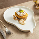 Pear Shaped White Ceramic Serving Plate