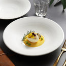 Pedestal Ribbed Ceramic Soup Bowl, for Sashimi and Salad, 9–11 in
