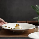 Pedestal Ribbed Ceramic Soup Bowl, for Sashimi and Salad, 9–11 in