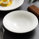 Pedestal Ribbed Ceramic Soup Bowl, for Sashimi and Salad, 9–11 in