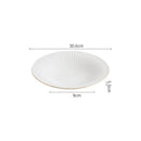 Radiant White Grooved Ceramic Plate