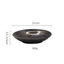 Retro Style Black Ceramic Plate with Brush Glaze