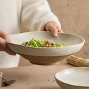 Ribbed Ceramic Soup Bowl, Vintage Style, for Sashimi and Salad, 7.8–10 in