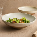 Ribbed Ceramic Soup Bowl, Vintage Style, for Sashimi and Salad, 7.8–10 in