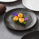 Ripple Textured White Ceramic Plate