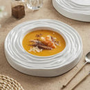 Rippled White Soup Plate for Artistic Fine Dining