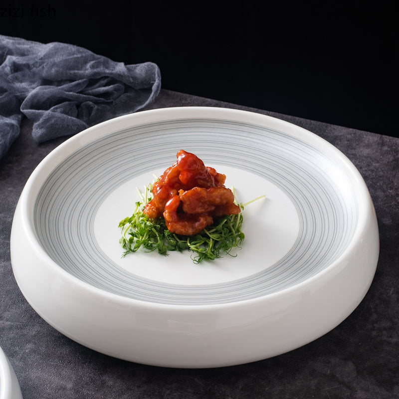 Round Ceramic Pasta Plates 10/12 inch