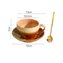Round Reactive Glaze Ceramic Coffee Cup and Saucer