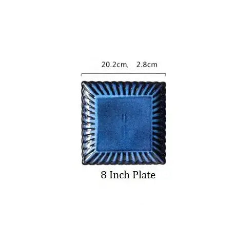 Ruffled Edge Square Ceramic Plate