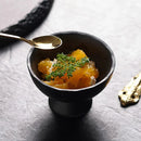 Rustic Black Circular Sushi Plate - Perfect for Minimalist Kitchens