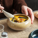 Rustic Glazed Ceramic Soup Bowl