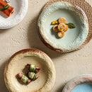 Rustic Glazed Vintage Pattern Ceramic Plate