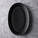 Rustic Textured Oval Plate Perfect for Bold Dining Presentation