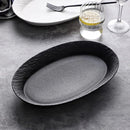 Rustic Textured Oval Plate Perfect for Bold Dining Presentation