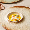 Rustic Textured Rim Ceramic Soup Plate