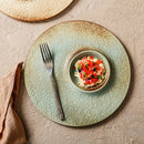 Rustic Textured Rim Ceramic Soup Plate