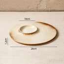 Rustic Textured Rim Ceramic Soup Plate