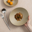 Sand Beige Ceramic Pasta & Salad Bowl
