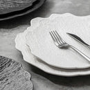 Scalloped Edge White Ceramic Plate