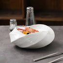 Sculpted White Spiral Plate for Artistic Food Plating