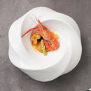 Sculpted White Spiral Plate for Artistic Food Plating