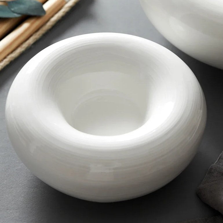 Sculptural Donut-Shaped Porcelain Bowl