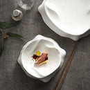 Sculptural White Ceramic Plate For Fine Dining