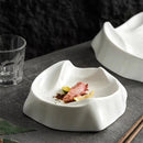 Sculptural White Ceramic Plate For Fine Dining