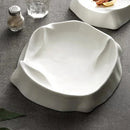 Sculptural White Ceramic Plate For Fine Dining