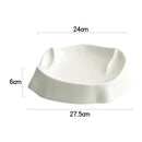 Sculptural White Ceramic Plate For Fine Dining