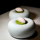 Sculptural White Donut Plate for Modern Minimalist Plating