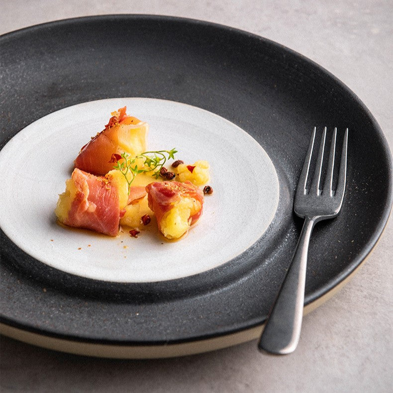 Simple Round Ceramic Plates for Sushi Steak Pasta