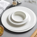 Sophisticated Double-Walled White Ceramic Plate