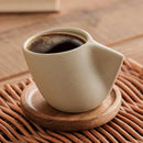 Speckled Ceramic Coffee Cup, Sculpted Handle, for Cappuccino and Latte