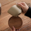 Speckled Ceramic Coffee Cup, Sculpted Handle, for Cappuccino and Latte