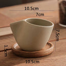 Speckled Ceramic Coffee Cup, Sculpted Handle, for Cappuccino and Latte