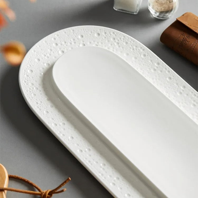 Speckled Ceramic Oval Serving Platter