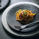 Stone Grey Textured Ceramic Flat Plate