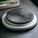 Stone Grey Textured Ceramic Flat Plate