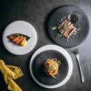 Stone Grey Textured Ceramic Flat Plate