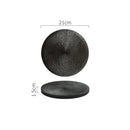 Stone Grey Textured Ceramic Flat Plate