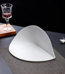 Stylish Triangular Grooved Ceramic Plate