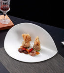 Stylish Triangular Grooved Ceramic Plate