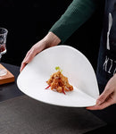 Stylish Triangular Grooved Ceramic Plate
